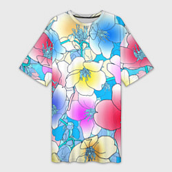 Женская длинная футболка Летний цветочный паттерн Fashion trend 2025