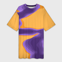 Футболка женская длинная Фиолетовая река, цвет: 3D-принт