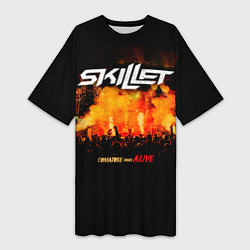 Женская длинная футболка Comatose Comes Alive - Skillet