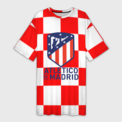 Женская длинная футболка Atletico madrid кубики