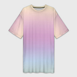 Футболка женская длинная Gradient Pastel, цвет: 3D-принт