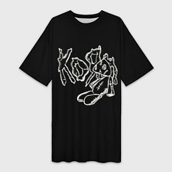 Женская длинная футболка KoЯn Korn рисунок