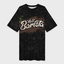 Женская длинная футболка Best barista graffiti
