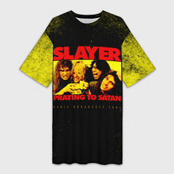 Женская длинная футболка Praying To Satan - Slayer