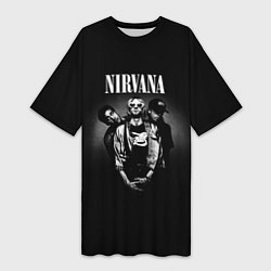 Женская длинная футболка Nirvana рок-группа