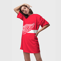 Футболка женская длинная Детройт Ред Уингз Форма, цвет: 3D-принт — фото 2