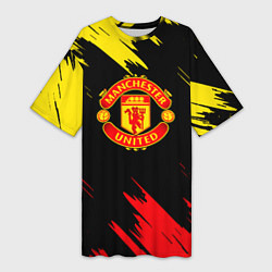Женская длинная футболка Manchester united Texture