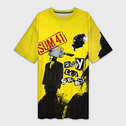 Женская длинная футболка Go Chuck YourselfHappy Live Surprise - Sum 41