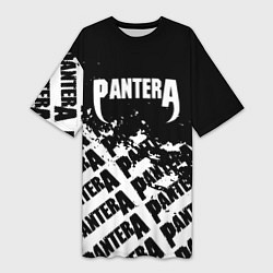 Женская длинная футболка Пантера pantera паттерн