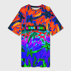 Женская длинная футболка Game time Абстрактный пятнистый узор