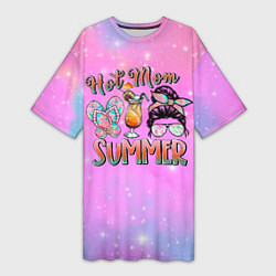 Женская длинная футболка Hot mom Summer