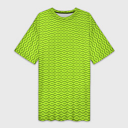 Женская длинная футболка Зеленые абстрактные линии