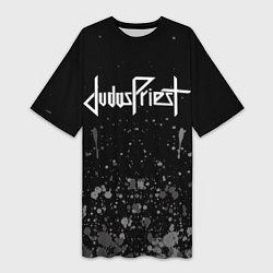 Женская длинная футболка Judas Priest брызги
