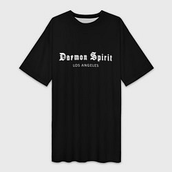 Женская длинная футболка Daemon Spirit Black - Los Angeles