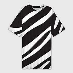 Женская длинная футболка Анималистичный рисунок зебра