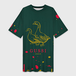 Женская длинная футболка Gucci - ga ga ga - краска