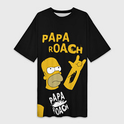 Женская длинная футболка Papa Roach, Гомер Симпсон