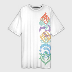 Женская длинная футболка Узор Genshin Elements