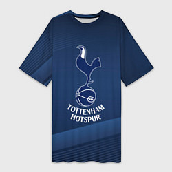 Женская длинная футболка Tottenham hotspur Синяя абстракция
