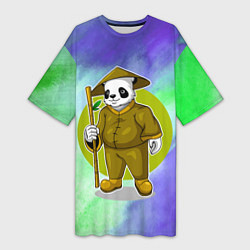 Женская длинная футболка Мудрая Кунг фу панда