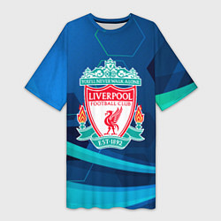 Женская длинная футболка Liverpool Абстракция