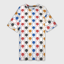 Женская длинная футболка Узор из разноцветных суперэллипсов прямоугольников