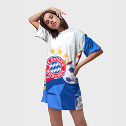 Футболка женская длинная Bayern munchen Абстракция геометрии, цвет: 3D-принт — фото 2