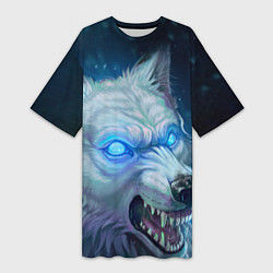 Женская длинная футболка Ледяной волк