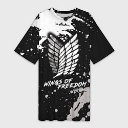 Женская длинная футболка Attack on Titan wings of freedom