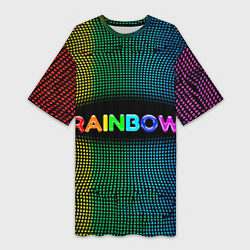 Женская длинная футболка Радужные точки - Rainbow