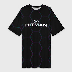 Женская длинная футболка Hitman соты неон