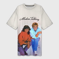 Женская длинная футболка Modern Talking : Thomas Anders and Dieter Bohlen