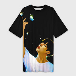 Женская длинная футболка BTS Kim Yohan Butterfly