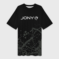 Женская длинная футболка Jony - краска