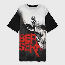 Женская длинная футболка Berserk - Череп с клеймом жертвы