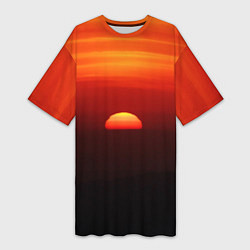 Женская длинная футболка Кавказский восход