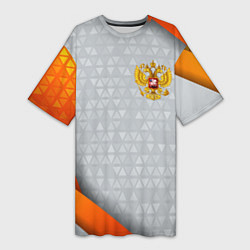 Женская длинная футболка Orange & silver Russia