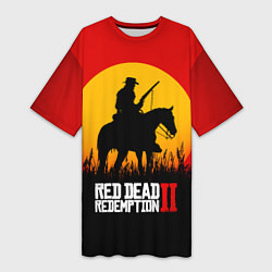 Женская длинная футболка Red Dead Redemption 2 - закат