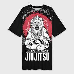 Футболка женская длинная Jiu-Jitsu red sun Brazil, цвет: 3D-принт