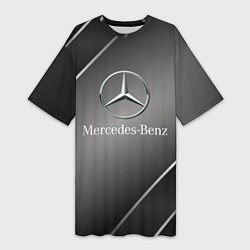 Женская длинная футболка Mercedes Карбон