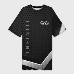 Футболка женская длинная Infiniti абстракция карбон, цвет: 3D-принт