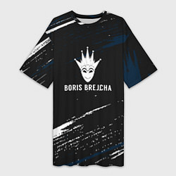Женская длинная футболка Boris Brejcha в маске краска