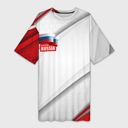 Женская длинная футболка Red & white флаг России