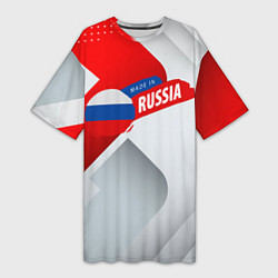 Женская длинная футболка Welcome to Russia red & white
