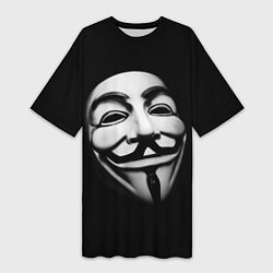 Женская длинная футболка Маска анонимуса - Гай Фокс