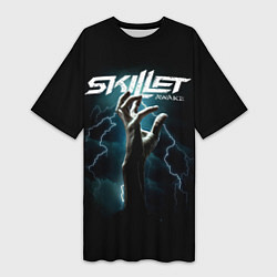 Женская длинная футболка Группа Skillet