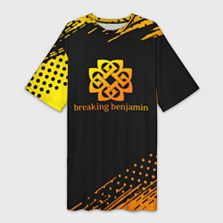 Женская длинная футболка Breaking benjamin Gold