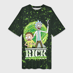 Женская длинная футболка Morty and Rick portal