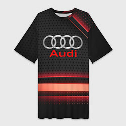 Женская длинная футболка Audi абстракция карбон