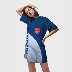 Футболка женская длинная Arsenal Мяч, цвет: 3D-принт — фото 2